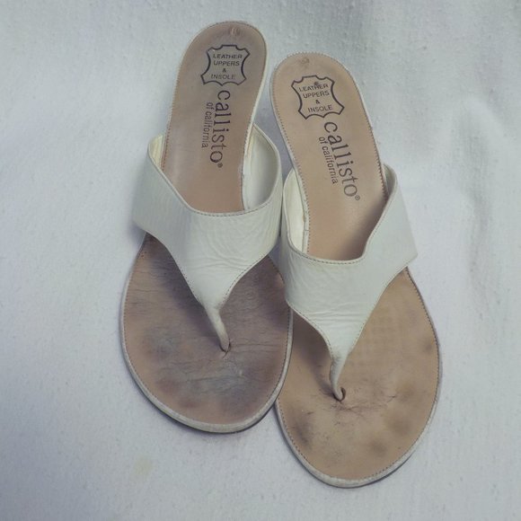 Lot of 4 Pair Vintage Callisto Leather Slip-on Wedge Sandals SZ 8 - Picture 12 of 14